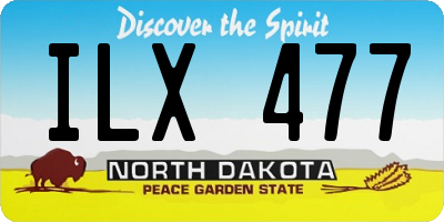ND license plate ILX477