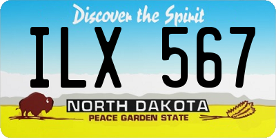 ND license plate ILX567