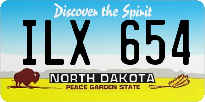 ND license plate ILX654