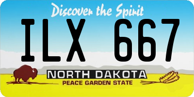 ND license plate ILX667