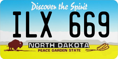 ND license plate ILX669