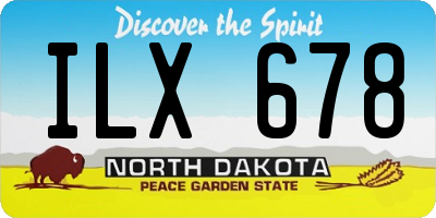 ND license plate ILX678