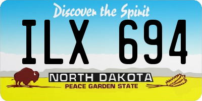 ND license plate ILX694
