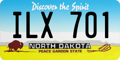ND license plate ILX701