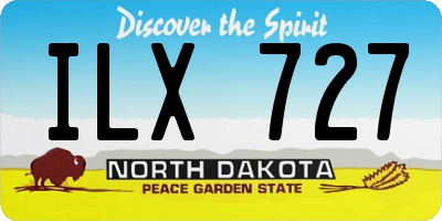 ND license plate ILX727