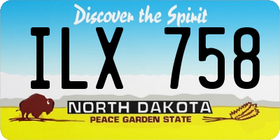 ND license plate ILX758