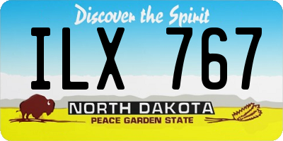 ND license plate ILX767