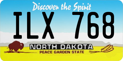 ND license plate ILX768