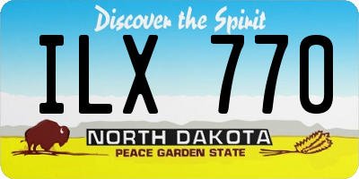 ND license plate ILX770