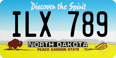 ND license plate ILX789