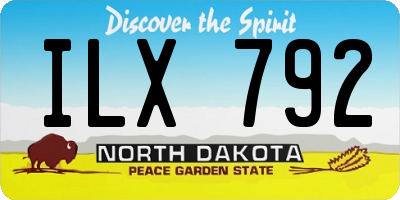 ND license plate ILX792