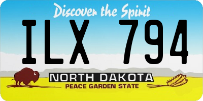 ND license plate ILX794