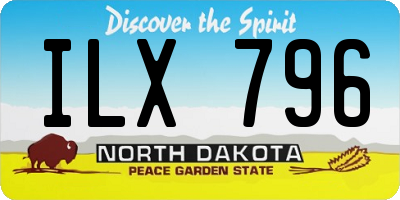 ND license plate ILX796