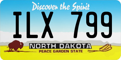 ND license plate ILX799