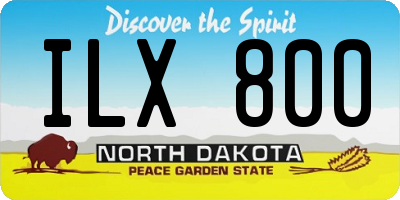 ND license plate ILX800