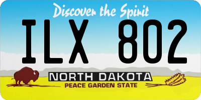 ND license plate ILX802
