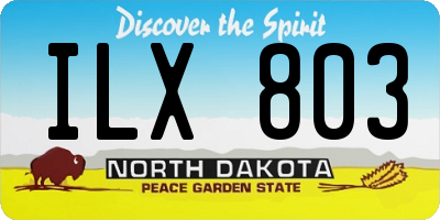 ND license plate ILX803