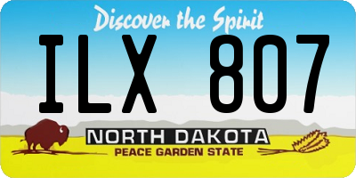 ND license plate ILX807