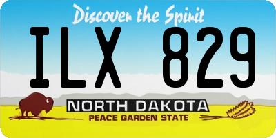 ND license plate ILX829