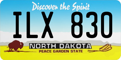 ND license plate ILX830