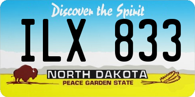 ND license plate ILX833