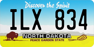 ND license plate ILX834