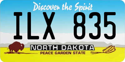 ND license plate ILX835