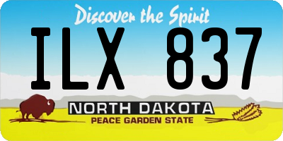 ND license plate ILX837