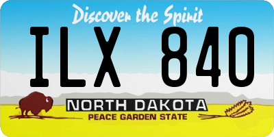 ND license plate ILX840