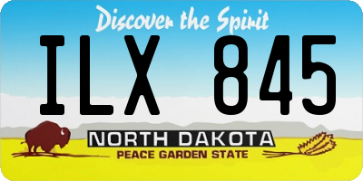 ND license plate ILX845