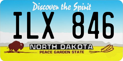 ND license plate ILX846