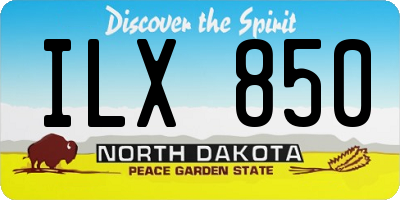 ND license plate ILX850