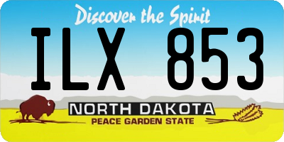 ND license plate ILX853
