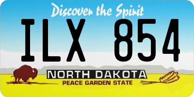 ND license plate ILX854
