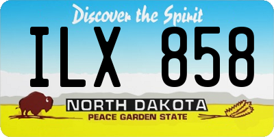 ND license plate ILX858