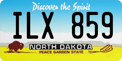 ND license plate ILX859