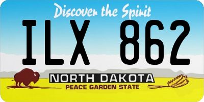 ND license plate ILX862