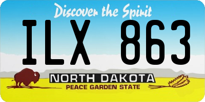 ND license plate ILX863
