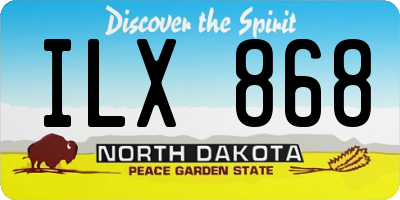 ND license plate ILX868