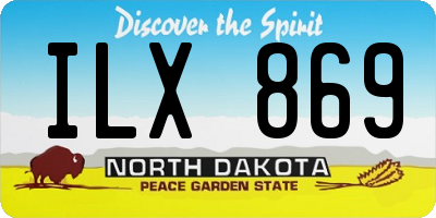 ND license plate ILX869