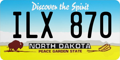 ND license plate ILX870