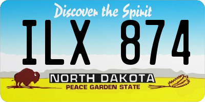 ND license plate ILX874