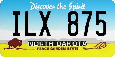 ND license plate ILX875
