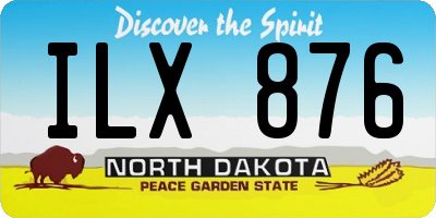 ND license plate ILX876