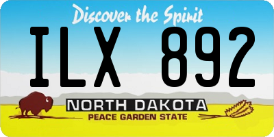ND license plate ILX892