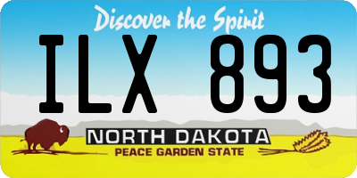 ND license plate ILX893