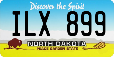 ND license plate ILX899