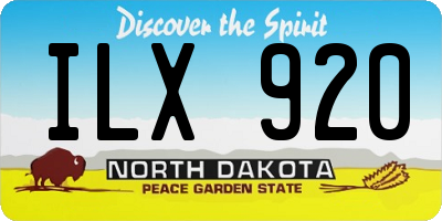 ND license plate ILX920