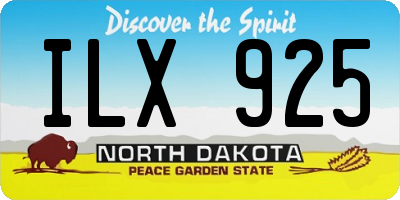 ND license plate ILX925