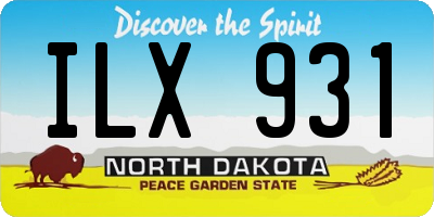 ND license plate ILX931
